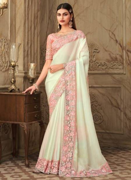 Off White Colour TFH New Designer Party Wear Heavy Silk Saree Collection 6315